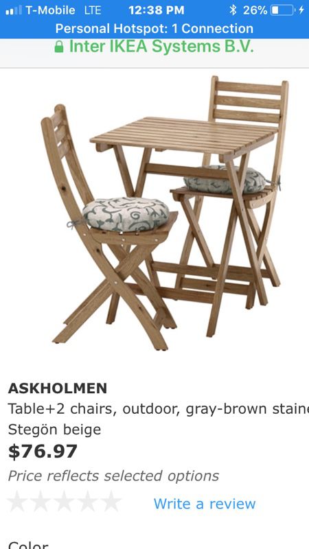 ASKHOLMEN Table, outdoor, gray-brown foldable gray-brown stained