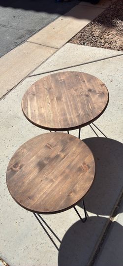 Two handmade end tables or coffee table and end table