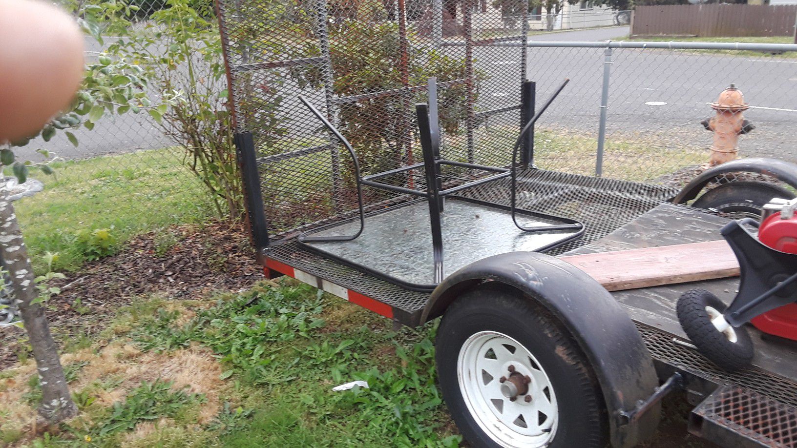 Flatbed with drop gate 6 by 12 good trailer okay tires don't use it no more 400 bucks best offer