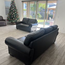 Leather Sofa And Love Seat Set 