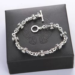 CH Style Silver Cross Bracelet 
