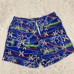 New large blue swim shorts swimming trunks festival raver EDC outfit rave From I heart raves website 