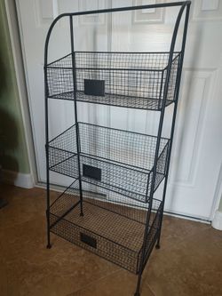 3 tier black metal mesh shelf $15.00 see my other offers must pick up cash only no holds
