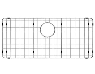 iPEGTOP Sink Protector Grid 28-3/8" x 14-3/16", Stainless Steel Sink Bottom Grid Rear Drain with Corner Radius 3/8", Sink Grate with Hole Cover for Ki