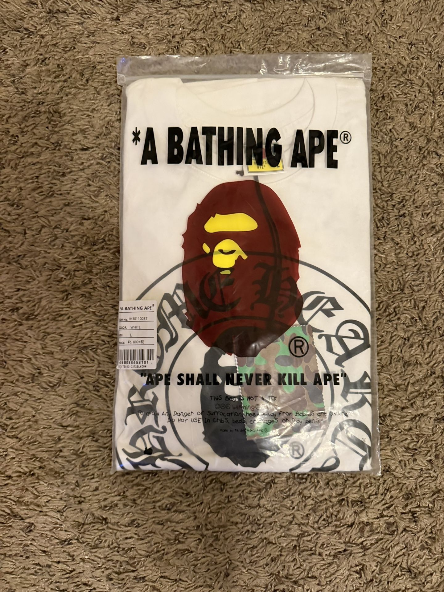 White Chrome Heart Bape Shirt 