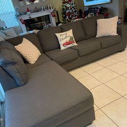 LIKE NEW!! Charcoal Gray Sectional Couch From Ashley Furniture 