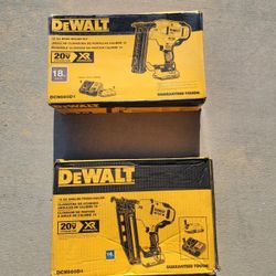Dewalt 18 Gauge Brad Nailer Brushless Xr Kit 20v $280 - Dewalt 16 Gauge Finish Nailer Brushless Xr Kit 20v $300