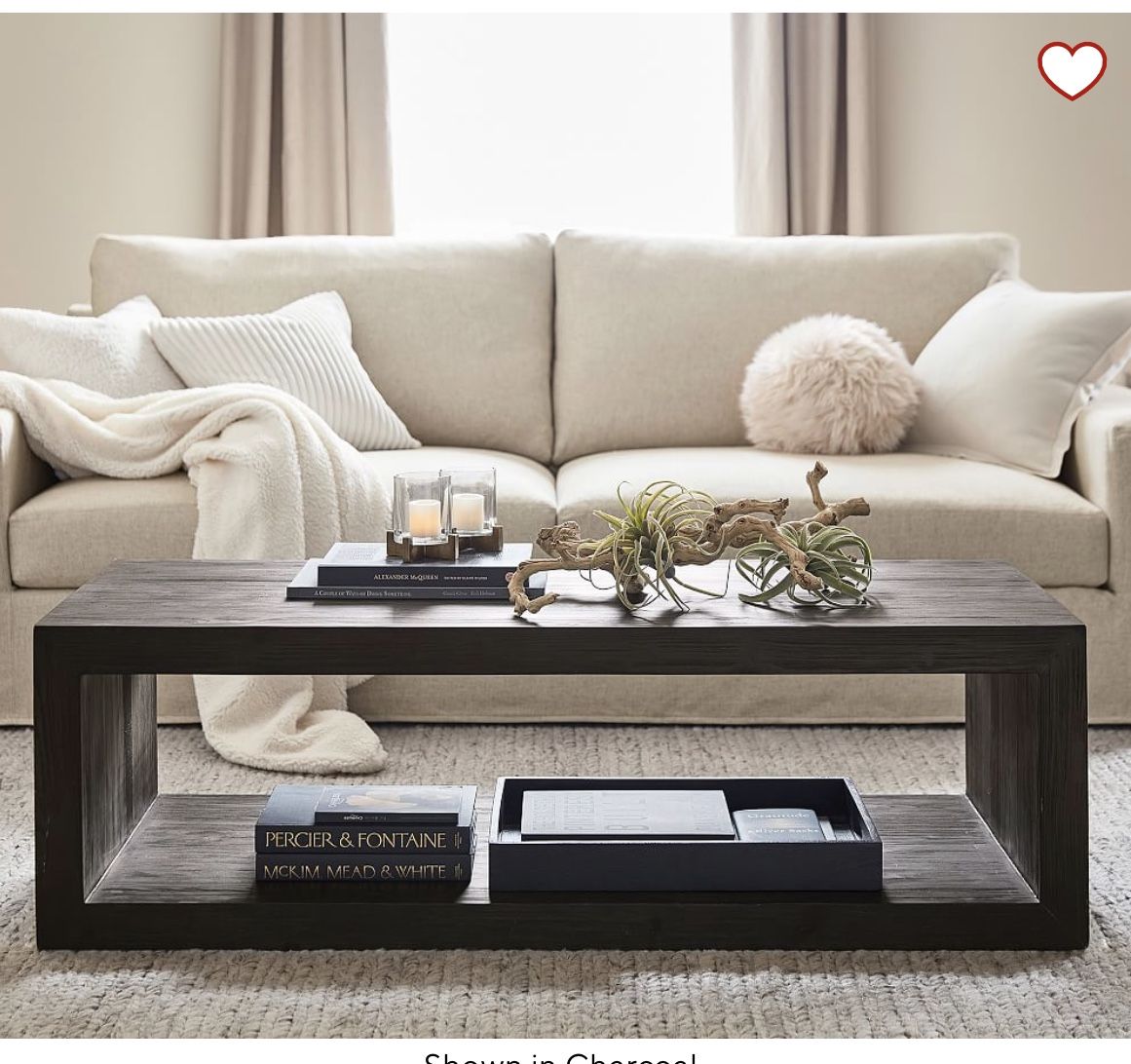 Pottery Barn Folsom Wood Coffee Table Charcoal