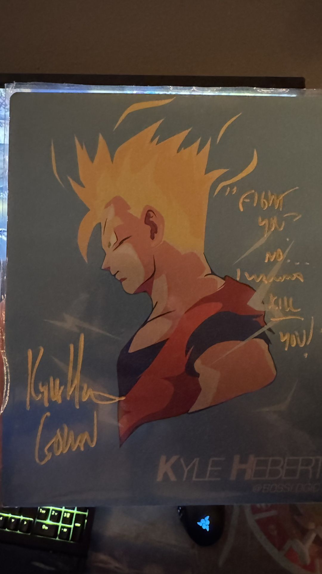 Dragon Ball Z Gohan Signed Metal Wallpaper