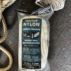 3/8inx50ft Twisted Nylon Rope White NPP850 278lb Working Load Limit