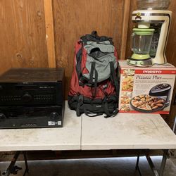 Camping Backpack And Marg Machine 