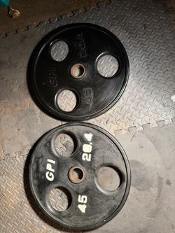 GPI 45 lb Rubber Olympic Weight Plates (Pair)
