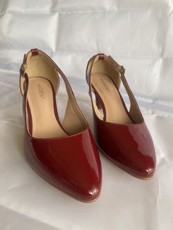 Andrea Made In Mexico Wine Color Gloss Heels Sz 6.5 US