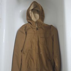 DICKIES SHERPA LINED DUCK CANVAS FULL ZIP HOODED WORKWEAR JACKET MEN'S SZ L