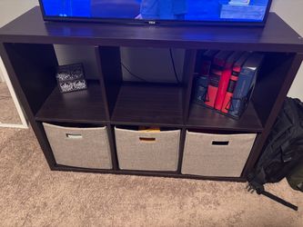 Dark Brown Cube Storage Shelf not including Fabric Bins