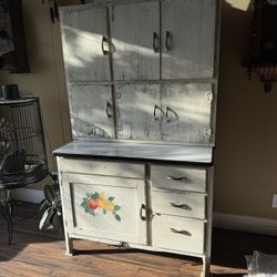 Farmhouse Antique Hoosier Cabinet