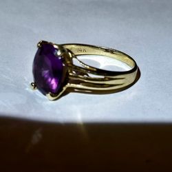 Vintage 14k Gold Amethyst Ring Size 9