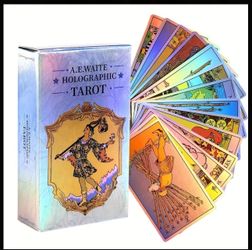 Classic Rider-Waite Tarot Card Game With Holographic Flash Cards