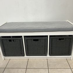 IKEA Bench With Storage Baskets 