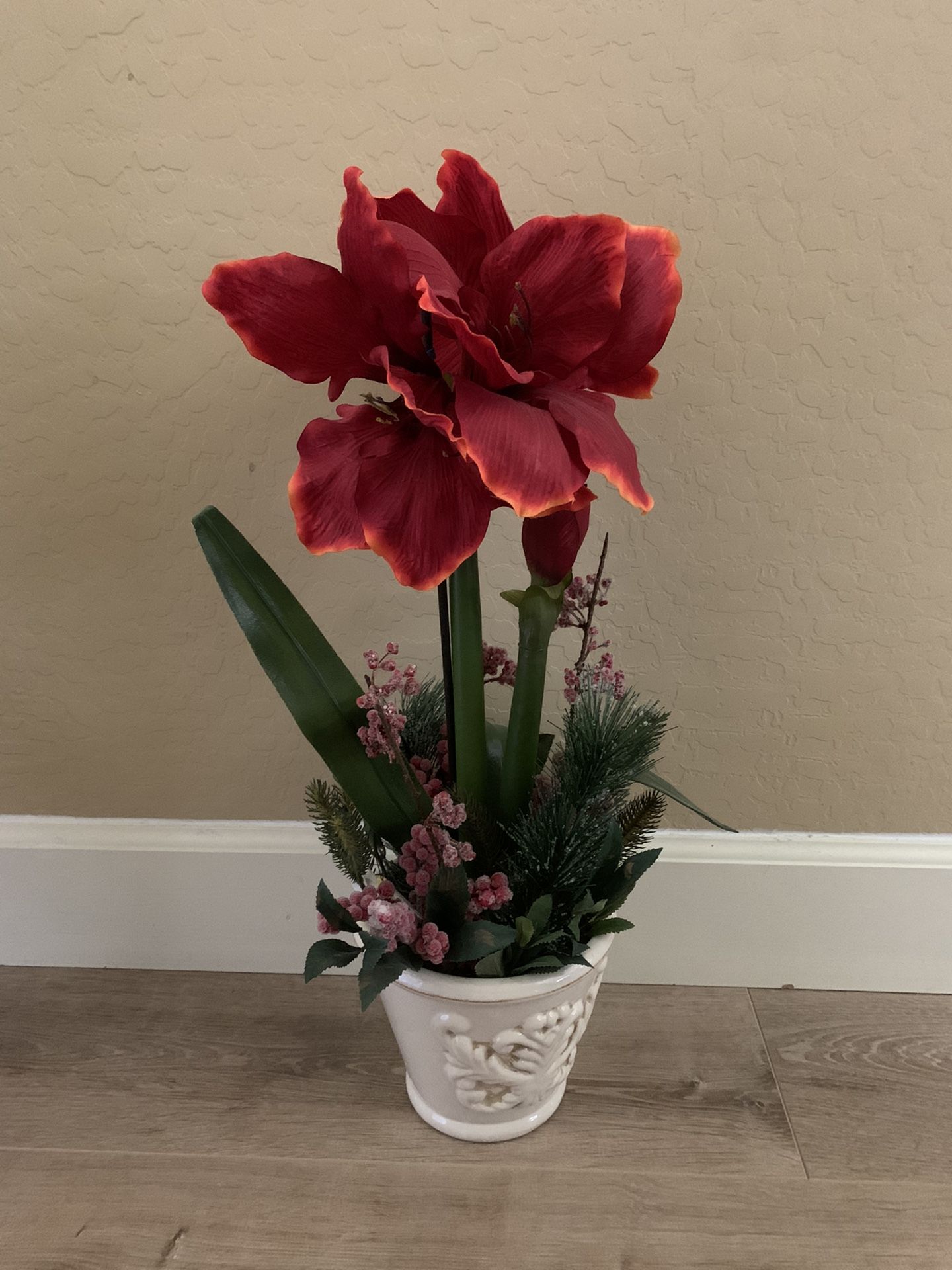 Silk Plant In Ceramic Pot