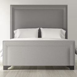 Saatva Lucerne Velvet Gray Queen Bed (in box 📦) (never used)