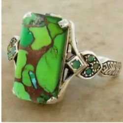 GREEN COPPER TURQUOISE  NEW SIZE 8 TRENDSETTER POLISHED  RING