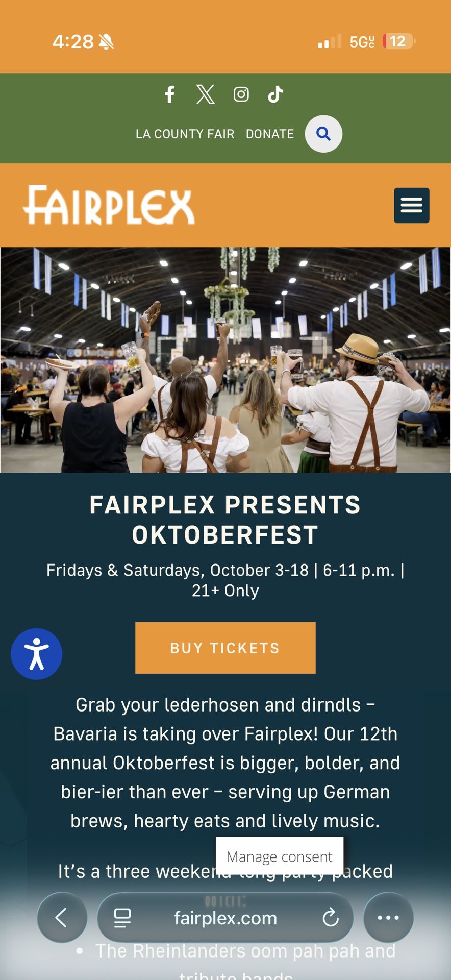 2 Tickets For Oktoberfest For Oct 11th Saturday