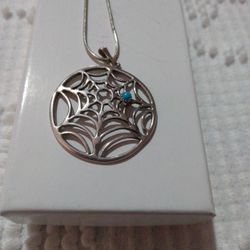 Spider Web Necklace 925 Silver