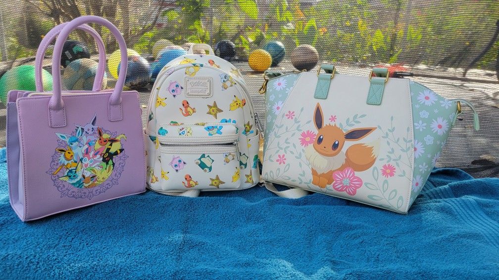 loungefly pokemon crossbody bag purse mini backpack eevee kanto eeveelution
