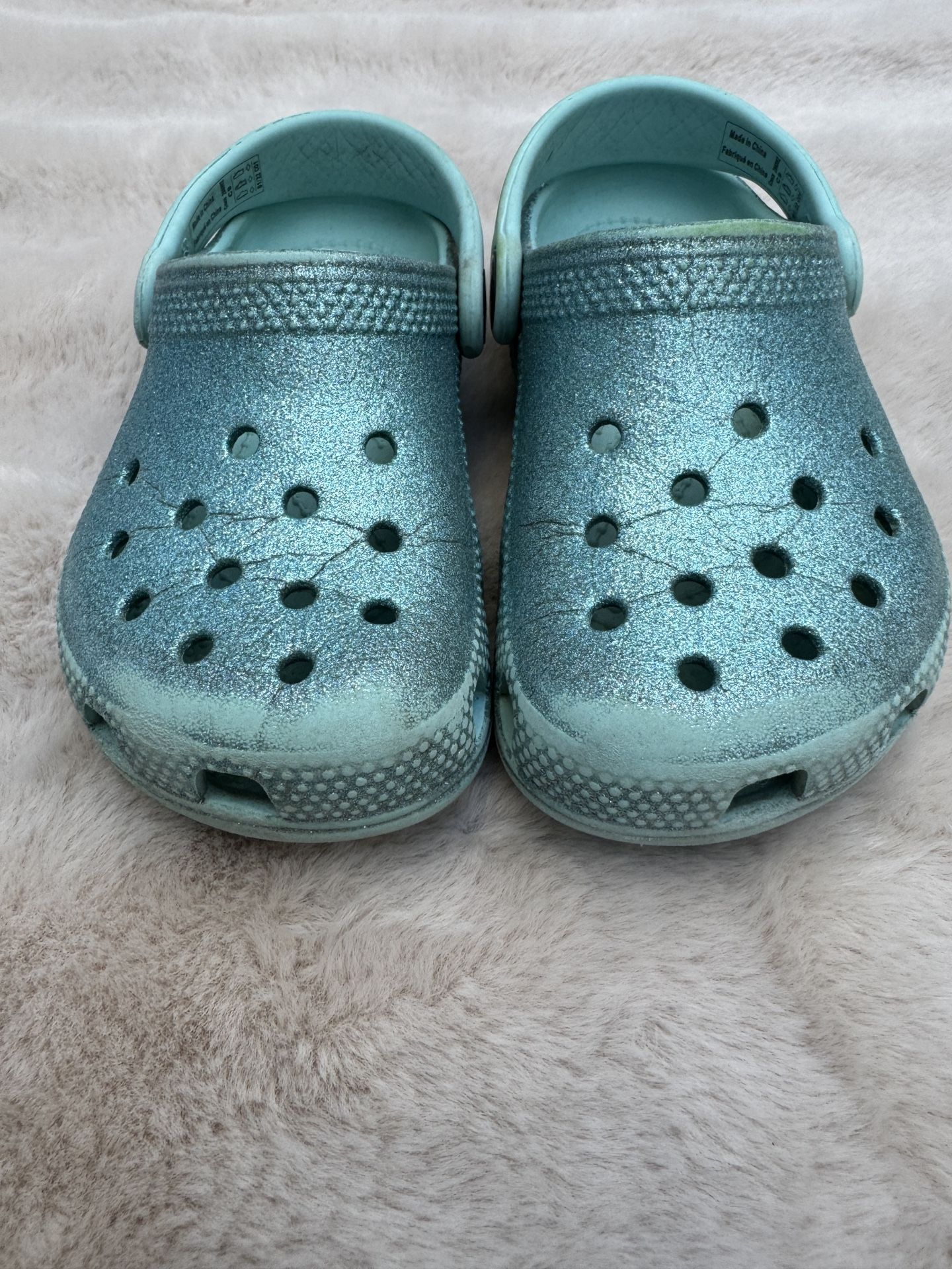 Toddler Classic Blue Sparkle Clog Crocs Size C9