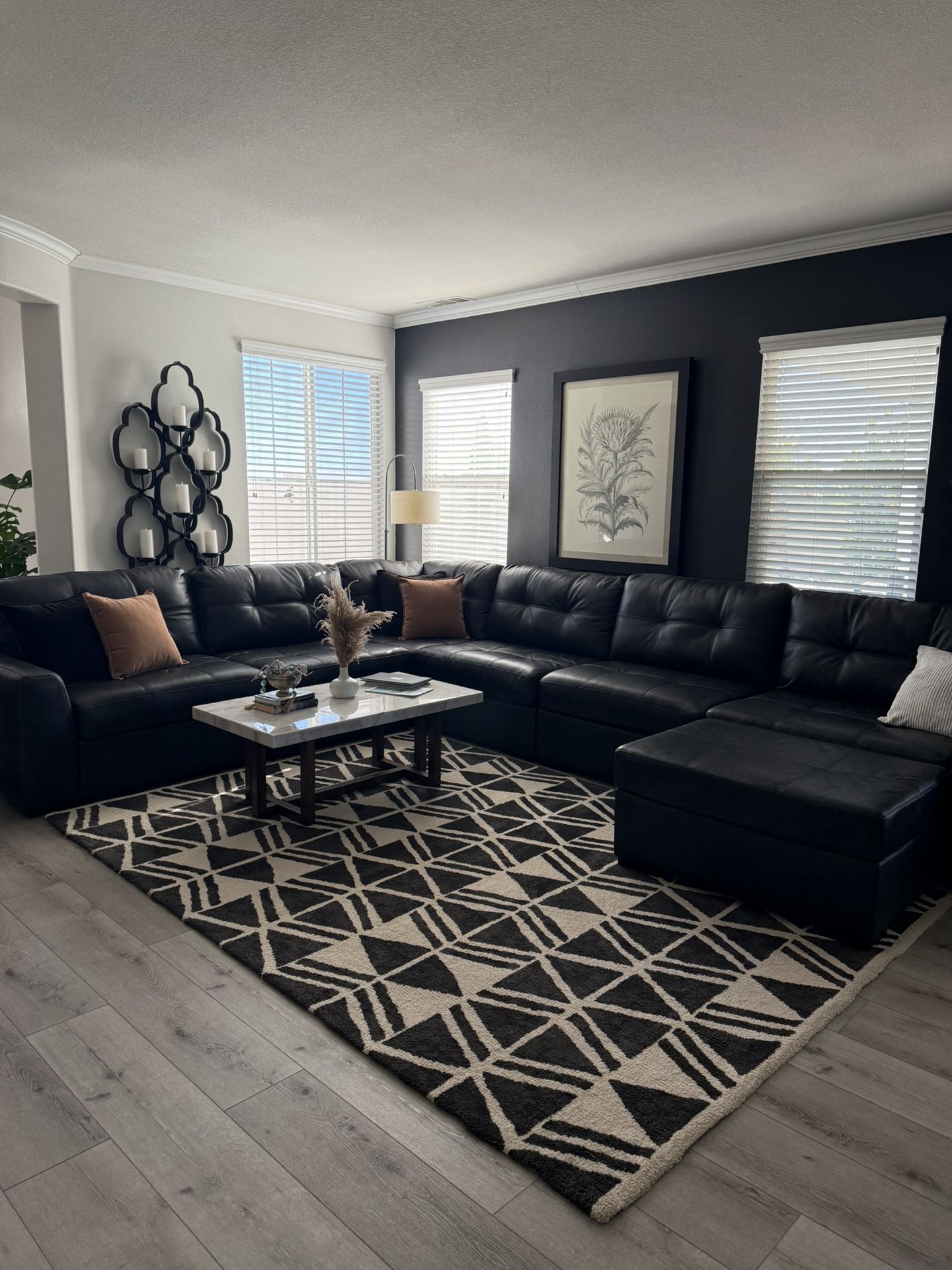 Brand New Large Genuine Leather Sectional