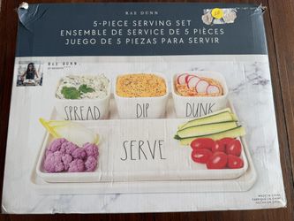 RAE DUNN 5 Piece Dips Serving Tray Set