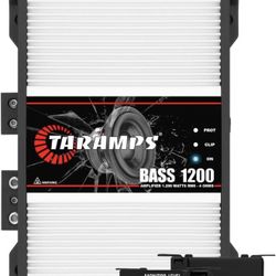 Taramps BASS 1200 4 Ohms 1 Channel Mosfet Amplifier 1200 Watts RMS, Monoblock, Crossover, Bass Boost, RCA/High Level Input, Class D, Car Audio, Monito