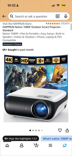 Happrun h1 projector hd like brand new