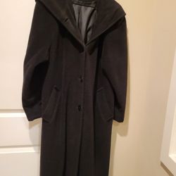 Kristin Blake Long Hooded Coat Size S (Petite) Black