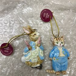 Beatrix Potter Peter Rabbit series vintage 1982 porcelain ornaments