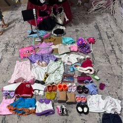American Girl Doll Accessories, Shoes, Clothes, Microphone Tambourine Etc 