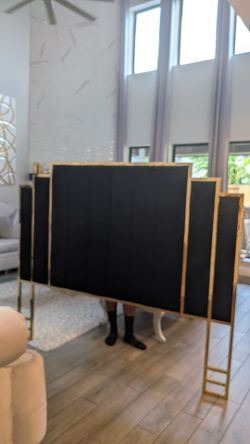King size black and gold headboard