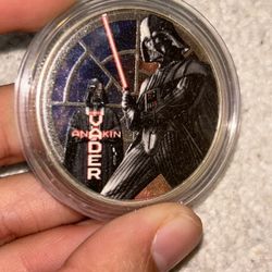 Darth Vader Colorized Silver Coin