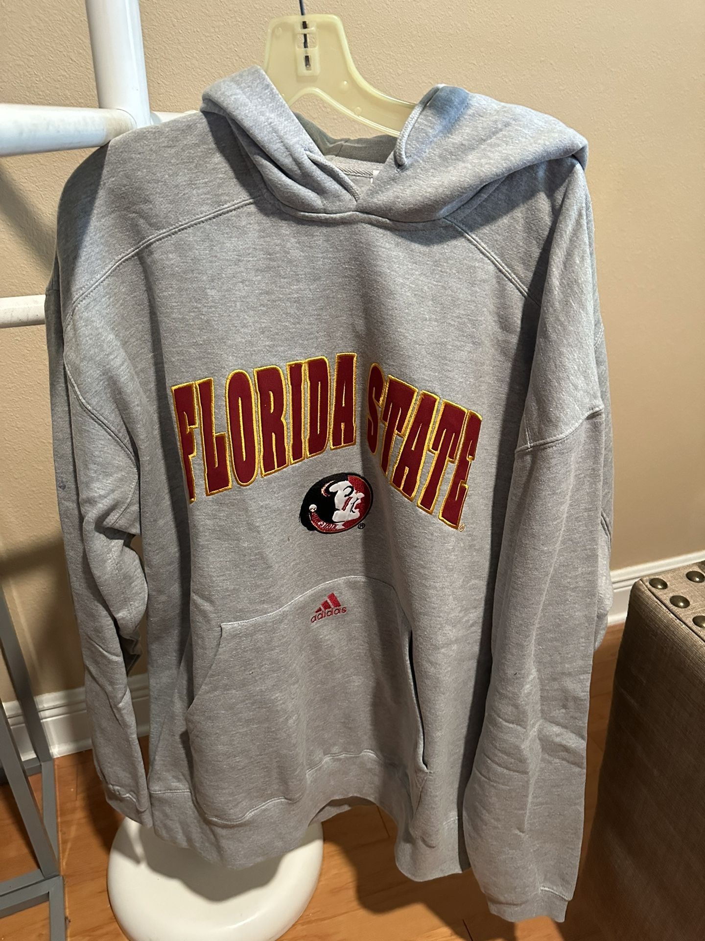 Adidas Xxl Gray Florida State Seminole Hoodie Sweatshirt