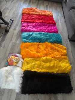 Shaggy Long Pile Faux Fur Scraps (Assorted Colors)