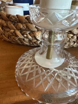 Crystal Cut Glass Two-Tier Cake Stand