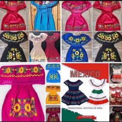 Girls Mexican Dresses-Variedad de Vestidos, Niñas-Guayaberas Boys-Niño - Trajes de Juan Diego 