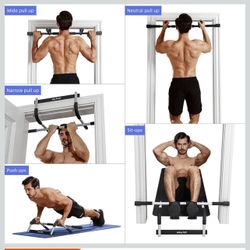 Pro Fit Iron Gym Pull Up Bar , for Upper Body Workout Chin Up Bar Door Frame