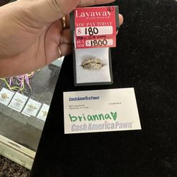 Double Band Diamond Engagement Ring Size 6 14k Gold 11.9 Grams 