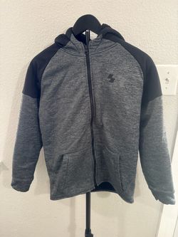 Gray and Black Zip-Up Hoodie