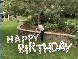 Happy birthday party yard sign