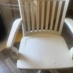 White Wooden Computer Chair