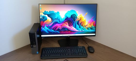 Dell Ultra Small Quad Core i7 Full HD Workstation Desktop Setup With 27 Inch LCD Monitor