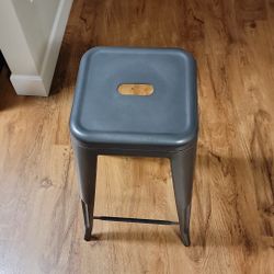 Set of 2 Industrial Metal Stools - $40